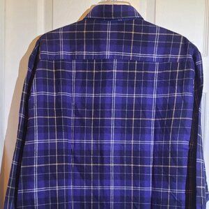 NEW! St. John's Bay Men's Cobalt Blue Tartan Plaid LS Shirt Size Medium